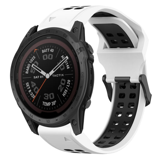 Bracelet de montre en silicone à boucle inversée bicolore de 26 mm, For Garmin TACTIX 7 Pro, For Garmin TACTIX 7, For Garmin Epix Pro 51mm, For Garmin Fenix 7X Pro 51mm, For Garmin Fenix 7X, For Garmin Fenix 7X Solar
