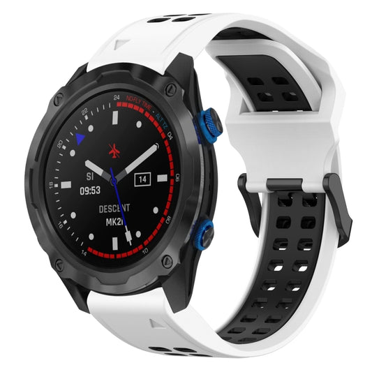 Bracelet de montre en silicone à boucle inversée bicolore de 26 mm, For Garmin Descent MK 2i, For Garmin TACTIX DELTA, For Garmin Fenix 6X Pro, For Garmin Fenix 5X, For Garmin Fenix 5X Plus, For Garmin Fenix 6X