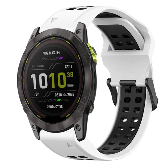 Bracelet de montre en silicone à boucle inversée bicolore de 26 mm, For Garmin Enduro 3, For Garmin Fenix 8 MIP 51mm, For Garmin Fenix 8 AMOLED 51mm, For Garmin Instinct 2X Solar, For Garmin Enduro 2, For Garmin Enduro