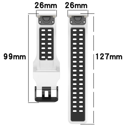 Bracelet de montre en silicone à boucle inversée bicolore de 26 mm, For Garmin D2 Delta PX