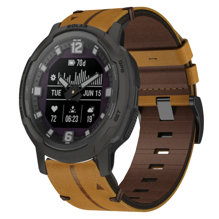 Bracelet de montre texturé en cuir de 22 mm, For Garmin Fenix E 47mm, For Garmin Fenix 8 MIP 47mm, For Garmin Fenix 8 AMOLED 47mm, For Garmin Fenix 7 Pro 47mm, For Garmin Epix Pro 47mm, For Garmin MARQ Athlete Gen 2, For Garmin MARQ Commander          ...