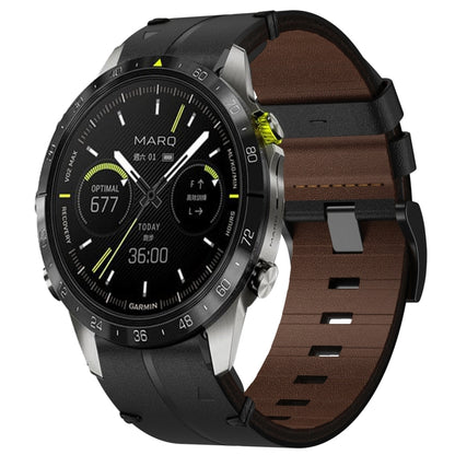 Bracelet de montre texturé en cuir de 22 mm, For Garmin Fenix E 47mm, For Garmin Fenix 8 MIP 47mm, For Garmin Fenix 8 AMOLED 47mm, For Garmin Fenix 7 Pro 47mm, For Garmin Epix Pro 47mm, For Garmin MARQ Athlete Gen 2, For Garmin MARQ Commander          ...
