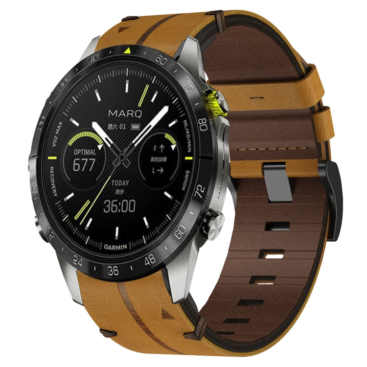 Bracelet de montre texturé en cuir de 22 mm, For Garmin Fenix E 47mm, For Garmin Fenix 8 MIP 47mm, For Garmin Fenix 8 AMOLED 47mm, For Garmin Fenix 7 Pro 47mm, For Garmin Epix Pro 47mm, For Garmin MARQ Athlete Gen 2, For Garmin MARQ Commander          ...