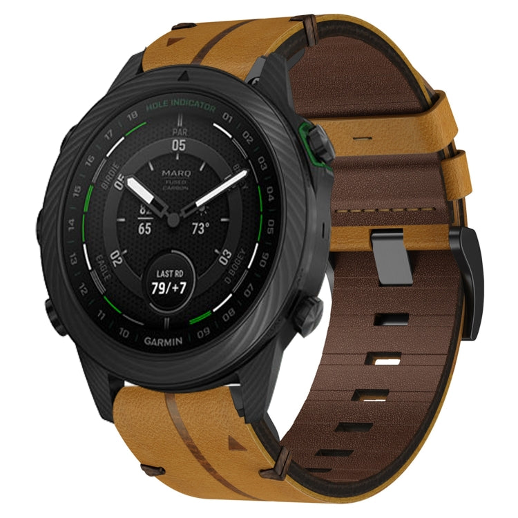 Bracelet de montre texturé en cuir de 22 mm, For Garmin Fenix E 47mm, For Garmin Fenix 8 MIP 47mm, For Garmin Fenix 8 AMOLED 47mm, For Garmin Fenix 7 Pro 47mm, For Garmin Epix Pro 47mm, For Garmin MARQ Athlete Gen 2, For Garmin MARQ Commander          ...