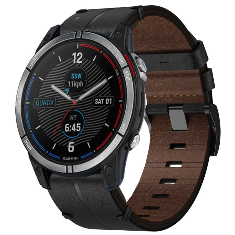 Bracelet de montre texturé en cuir de 22 mm, For Garmin Fenix 6 Sapphire GPS, For Garmin Forerunner 945, For Garmin Quatix 7, For Garmin Quatix 7 Pro
