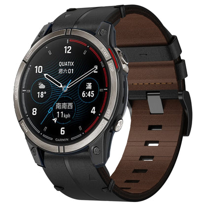 Bracelet de montre texturé en cuir de 22 mm, For Garmin Fenix 6 Sapphire GPS, For Garmin Forerunner 945, For Garmin Quatix 7, For Garmin Quatix 7 Pro