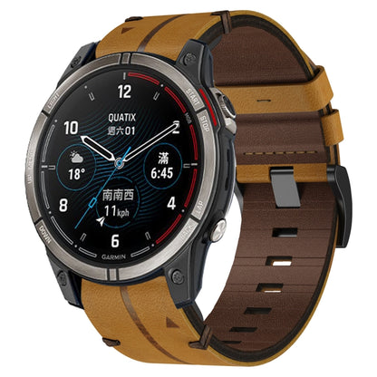 Bracelet de montre texturé en cuir de 22 mm, For Garmin Fenix 6 Sapphire GPS, For Garmin Forerunner 945, For Garmin Quatix 7, For Garmin Quatix 7 Pro