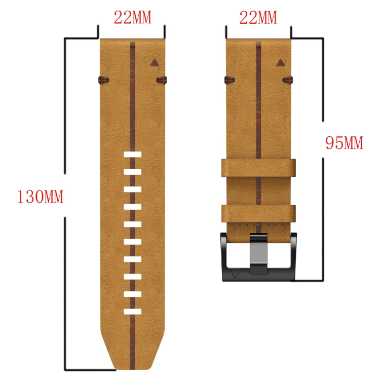 Bracelet de montre texturé en cuir de 22 mm, For Garmin Fenix E 47mm, For Garmin Fenix 8 MIP 47mm, For Garmin Fenix 8 AMOLED 47mm, For Garmin Fenix 7 Pro 47mm, For Garmin Epix Pro 47mm, For Garmin MARQ Athlete Gen 2, For Garmin MARQ Commander          ...