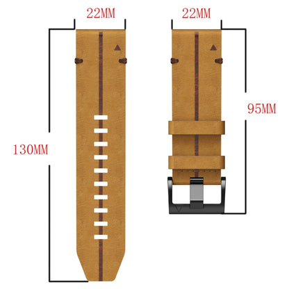 Bracelet de montre texturé en cuir de 22 mm, For Garmin Fenix 6 Sapphire GPS, For Garmin Forerunner 945, For Garmin Quatix 7, For Garmin Quatix 7 Pro