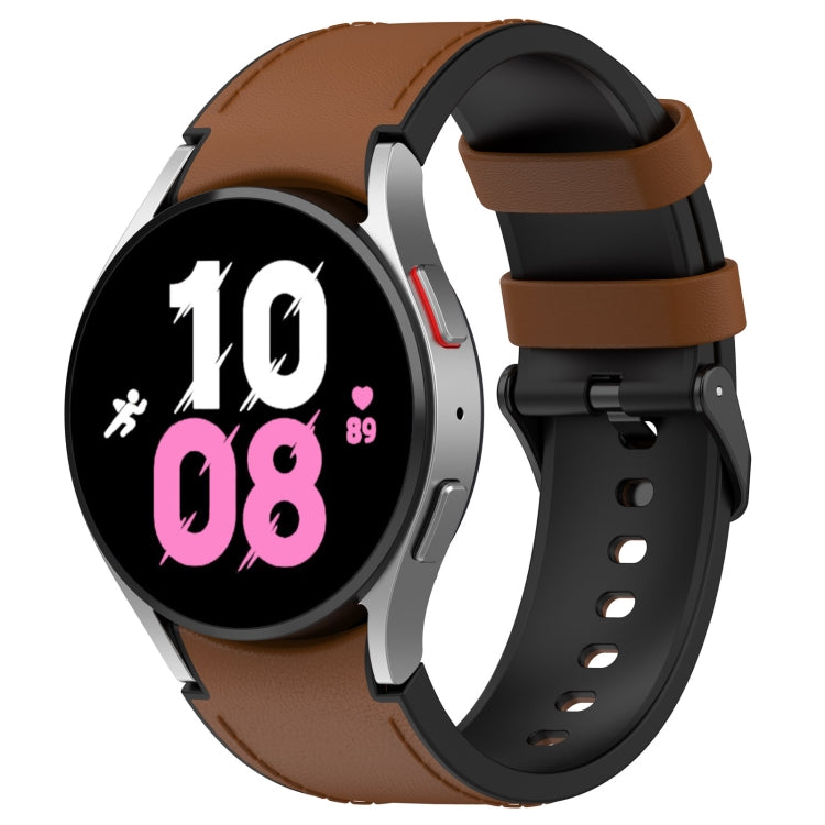 Bracelet de montre à boucle noire en cuir de silicone, For Samsung Galaxy Watch 6 Classic, For Samsung Galaxy Watch 6