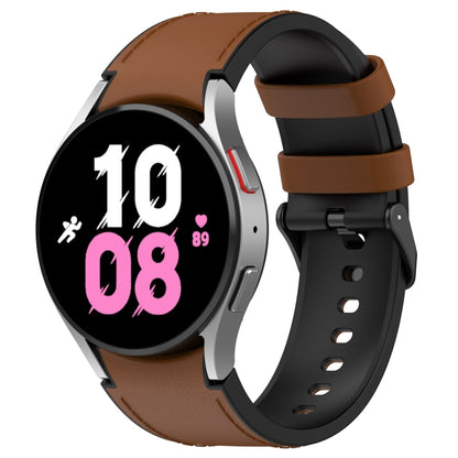 Bracelet de montre à boucle noire en cuir de silicone, For Samsung Galaxy Watch 6 Classic, For Samsung Galaxy Watch 6