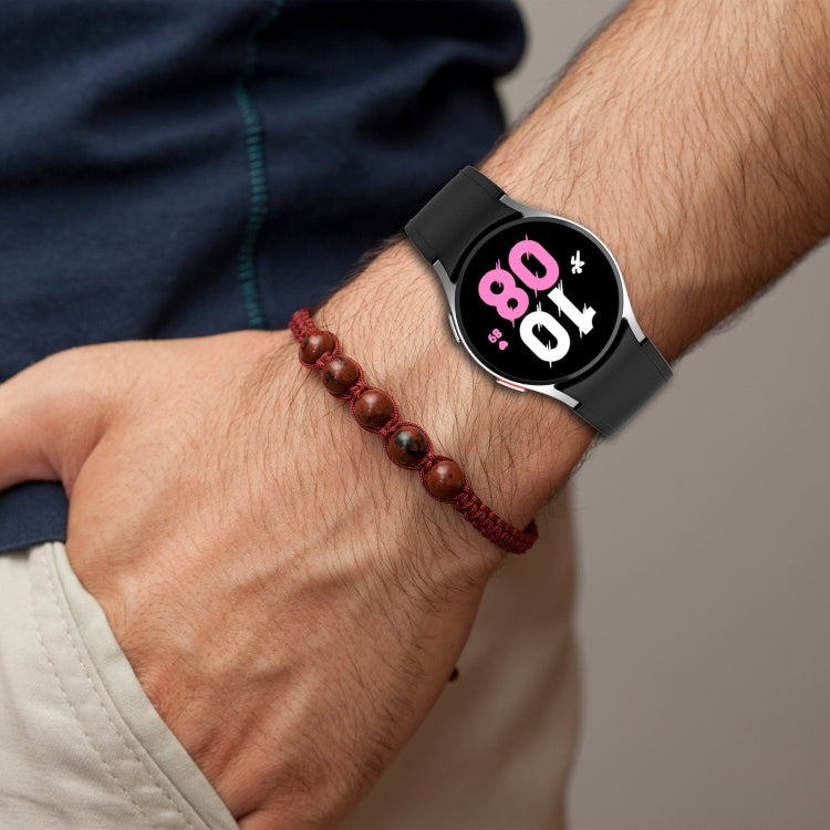 Bracelet de montre à boucle noire en cuir de silicone, For Samsung Galaxy Watch 6 Classic, For Samsung Galaxy Watch 6