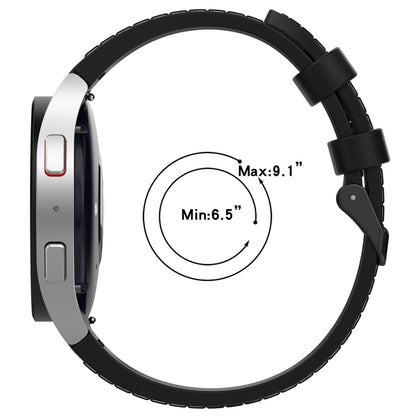 Bracelet de montre à boucle noire en cuir de silicone, For Samsung Galaxy Watch 6 Classic, For Samsung Galaxy Watch 6