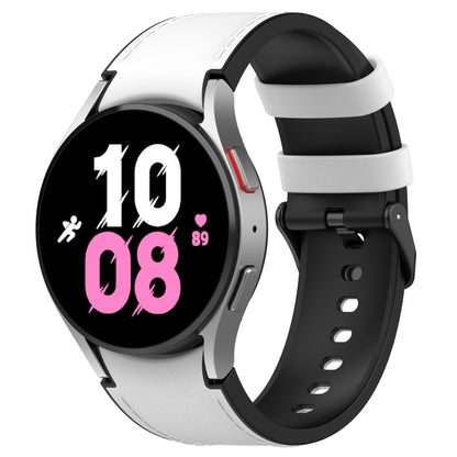 Bracelet de montre à boucle noire en cuir de silicone, taille : S, For Samsung Galaxy Watch 6 Classic, For Samsung Galaxy Watch 6