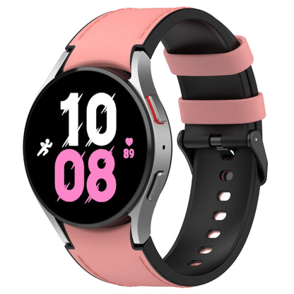 Bracelet de montre à boucle noire en cuir de silicone, taille : S, For Samsung Galaxy Watch 6 Classic, For Samsung Galaxy Watch 6