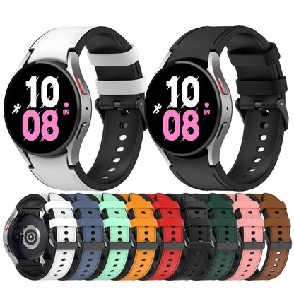 Bracelet de montre à boucle noire en cuir de silicone, taille : S, For Samsung Galaxy Watch 6 Classic, For Samsung Galaxy Watch 6