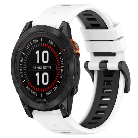 Bracelet de montre en silicone bicolore sport 26 mm, For Garmin Fenix 7X Solar, For Garmin Descent MK 2i, For Garmin Descent MK 2, For Garmin Tactix Delta, For Garmin Fenix 3, For Garmin Fenix 3 Sapphire