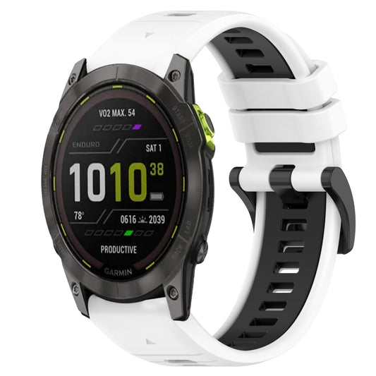 Bracelet de montre en silicone bicolore sport 26 mm, For Garmin Enduro 2, For Garmin Enduro, For Garmin Tactix 7 Pro, For Garmin Tactix 7, For Garmin Tactix 7 AMOLED, For Garmin Fenix 7X