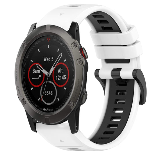 Bracelet de montre en silicone bicolore sport 26 mm, For Garmin Fenix 5X Sapphire, For Garmin Fenix 3 HR, For Garmin Fenix 5X Plus, For Garmin Fenix 6X, For Garmin Fenix 6X Pro, For Garmin Fenix 6X Sapphire