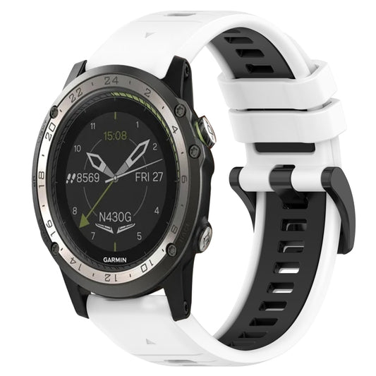 Bracelet de montre en silicone bicolore sport 26 mm, For Garmin D2 Charlie, For Garmin D2 Delta PX, For Garmin Descent MK 1, For Garmin Descent Mk3i 51mm