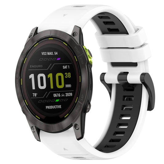 Bracelet de montre en silicone bicolore sport 26 mm, For Garmin Enduro 3, For Garmin Fenix 8 MIP 51mm, For Garmin Fenix 8 AMOLED 51mm, For Garmin Fenix 7X Pro 51mm, For Garmin Epix Pro 51mm, For Garmin Instinct 2X Solar