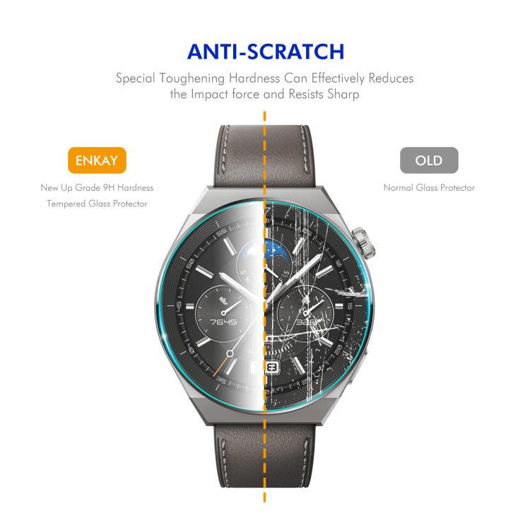 2pcs ENKAY 0.2mm 9H Film de protection d'écran en verre trempé, For Galaxy Watch Ultra2 2026 / 2025 / 1 2024, For Galaxy Watch9 / 8 44mm, For Galaxy Watch9 / 8 40mm, For Galaxy Watch6 Classic / Ultra 47mm, For Galaxy Watch6 / Watch7 44mm               ...