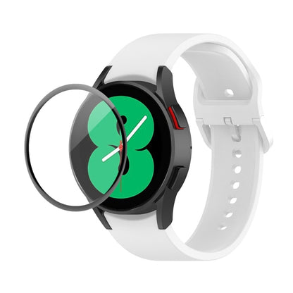 JUNSUNMAY Sangle réglable en silicone + Kit de protection d'écran PMMA à couverture complète, For Samsung Galaxy Watch4 40mm