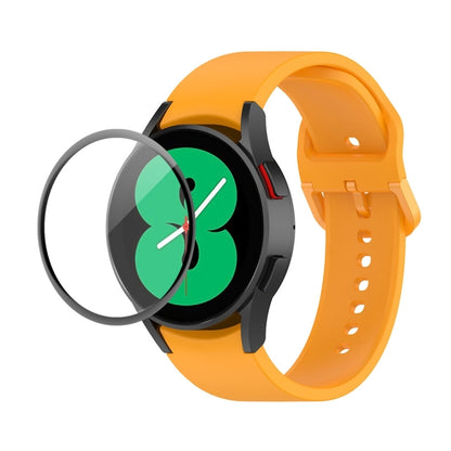 JUNSUNMAY Sangle réglable en silicone + Kit de protection d'écran PMMA à couverture complète, For Samsung Galaxy Watch4 40mm