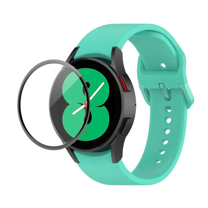 JUNSUNMAY Sangle réglable en silicone + Kit de protection d'écran PMMA à couverture complète, For Samsung Galaxy Watch4 40mm