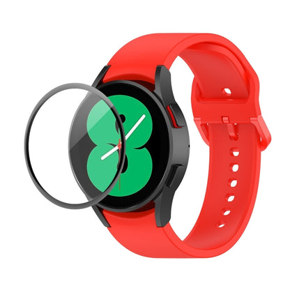 JUNSUNMAY Sangle réglable en silicone + Kit de protection d'écran PMMA à couverture complète, For Samsung Galaxy Watch5 44mm, For Samsung Galaxy Watch5 Pro 45mm, For Samsung Galaxy Watch5 40mm, For Samsung Galaxy Watch4 44mm