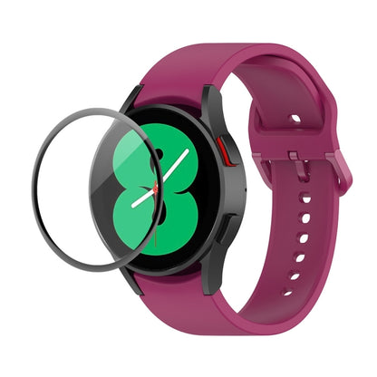 JUNSUNMAY Sangle réglable en silicone + Kit de protection d'écran PMMA à couverture complète, For Samsung Galaxy Watch5 44mm, For Samsung Galaxy Watch5 Pro 45mm, For Samsung Galaxy Watch5 40mm, For Samsung Galaxy Watch4 44mm