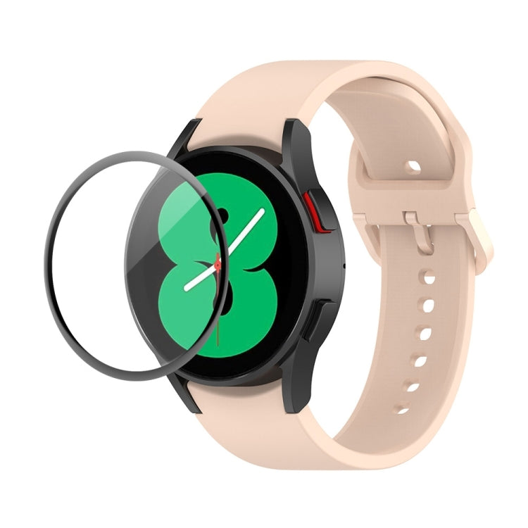 JUNSUNMAY Sangle réglable en silicone + Kit de protection d'écran PMMA à couverture complète, For Samsung Galaxy Watch5 44mm, For Samsung Galaxy Watch5 Pro 45mm, For Samsung Galaxy Watch5 40mm, For Samsung Galaxy Watch4 44mm