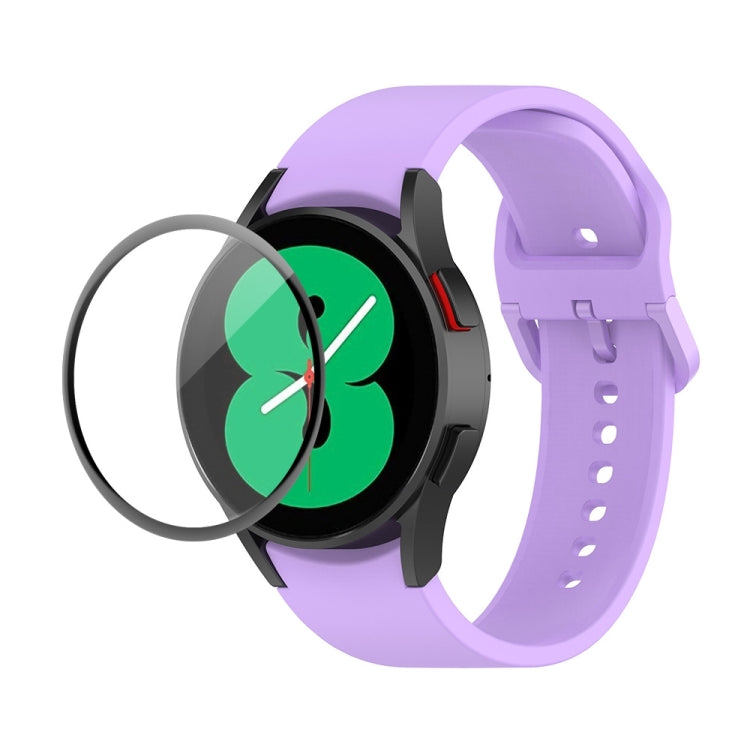 JUNSUNMAY Sangle réglable en silicone + Kit de protection d'écran PMMA à couverture complète, For Samsung Galaxy Watch5 44mm, For Samsung Galaxy Watch5 Pro 45mm, For Samsung Galaxy Watch5 40mm, For Samsung Galaxy Watch4 44mm
