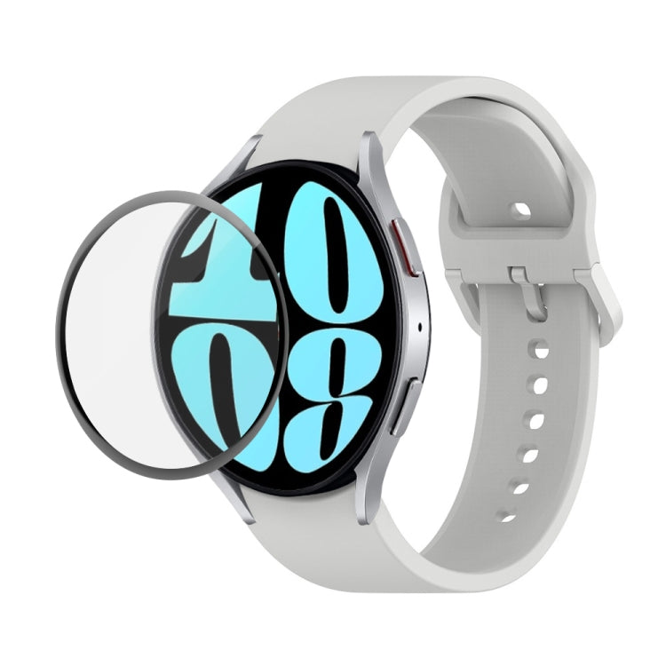 JUNSUNMAY Sangle réglable en silicone + Kit de protection d'écran PMMA à couverture complète, For Samsung Galaxy Watch6 Classic 47mm, For Samsung Galaxy Watch6 44mm, For Samsung Galaxy Watch6 40mm, For Samsung Galaxy Watch6 Classic 43mm