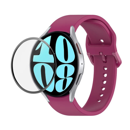 JUNSUNMAY Sangle réglable en silicone + Kit de protection d'écran PMMA à couverture complète, For Samsung Galaxy Watch6 Classic 47mm, For Samsung Galaxy Watch6 44mm, For Samsung Galaxy Watch6 40mm, For Samsung Galaxy Watch6 Classic 43mm