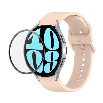 JUNSUNMAY Sangle réglable en silicone + Kit de protection d'écran PMMA à couverture complète, For Samsung Galaxy Watch6 Classic 47mm, For Samsung Galaxy Watch6 44mm, For Samsung Galaxy Watch6 40mm, For Samsung Galaxy Watch6 Classic 43mm