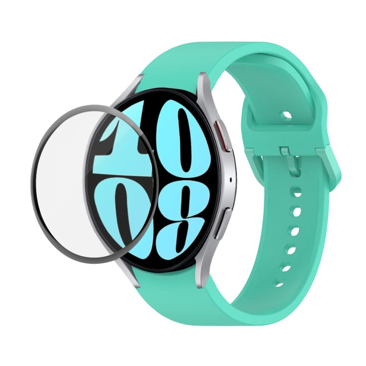 JUNSUNMAY Sangle réglable en silicone + Kit de protection d'écran PMMA à couverture complète, For Samsung Galaxy Watch6 Classic 47mm, For Samsung Galaxy Watch6 44mm, For Samsung Galaxy Watch6 40mm, For Samsung Galaxy Watch6 Classic 43mm