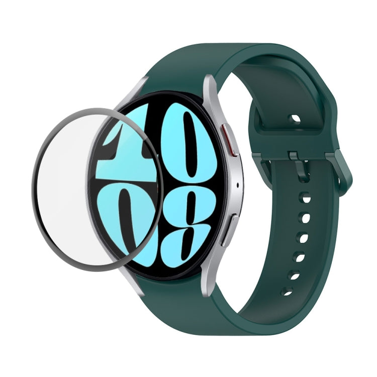 JUNSUNMAY Sangle réglable en silicone + Kit de protection d'écran PMMA à couverture complète, For Samsung Galaxy Watch6 Classic 47mm, For Samsung Galaxy Watch6 44mm, For Samsung Galaxy Watch6 40mm, For Samsung Galaxy Watch6 Classic 43mm