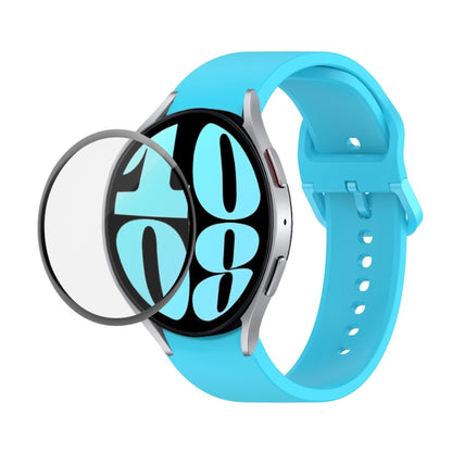 JUNSUNMAY Sangle réglable en silicone + Kit de protection d'écran PMMA à couverture complète, For Samsung Galaxy Watch6 Classic 47mm, For Samsung Galaxy Watch6 44mm, For Samsung Galaxy Watch6 40mm, For Samsung Galaxy Watch6 Classic 43mm