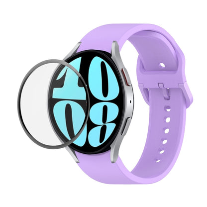 JUNSUNMAY Sangle réglable en silicone + Kit de protection d'écran PMMA à couverture complète, For Samsung Galaxy Watch6 Classic 47mm, For Samsung Galaxy Watch6 44mm, For Samsung Galaxy Watch6 40mm, For Samsung Galaxy Watch6 Classic 43mm
