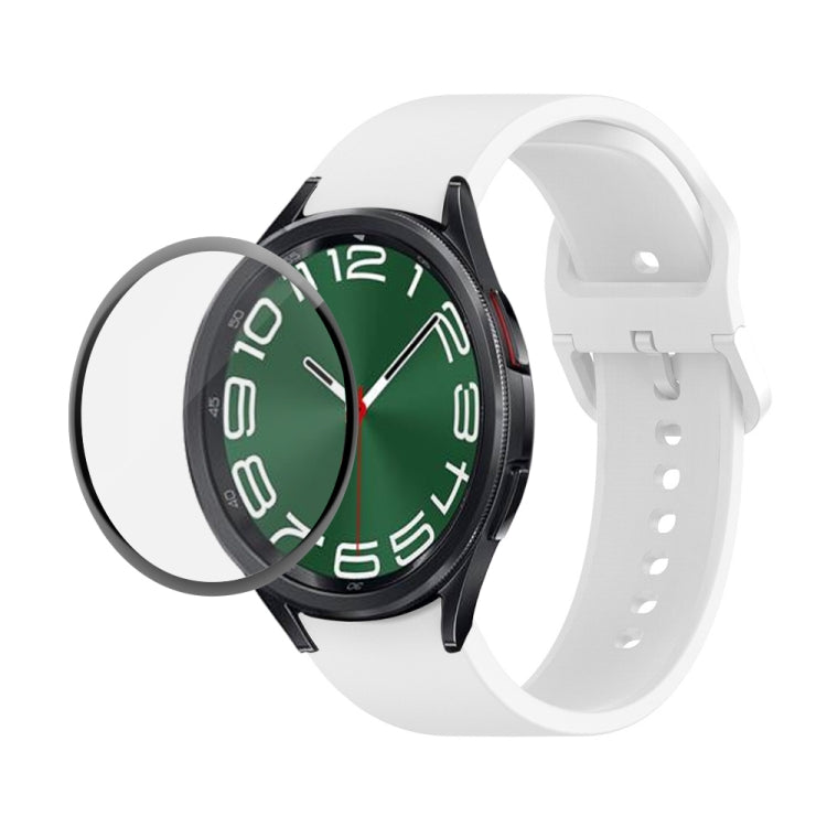 JUNSUNMAY Sangle réglable en silicone + Kit de protection d'écran PMMA à couverture complète, For Samsung Galaxy Watch6 Classic 47mm, For Samsung Galaxy Watch6 44mm, For Samsung Galaxy Watch6 40mm, For Samsung Galaxy Watch6 Classic 43mm