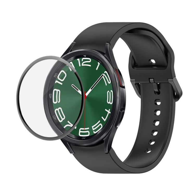 JUNSUNMAY Sangle réglable en silicone + Kit de protection d'écran PMMA à couverture complète, For Samsung Galaxy Watch6 Classic 47mm, For Samsung Galaxy Watch6 44mm, For Samsung Galaxy Watch6 40mm, For Samsung Galaxy Watch6 Classic 43mm