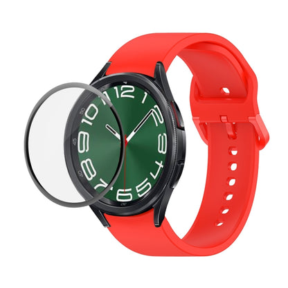 JUNSUNMAY Sangle réglable en silicone + Kit de protection d'écran PMMA à couverture complète, For Samsung Galaxy Watch6 Classic 47mm, For Samsung Galaxy Watch6 44mm, For Samsung Galaxy Watch6 40mm, For Samsung Galaxy Watch6 Classic 43mm