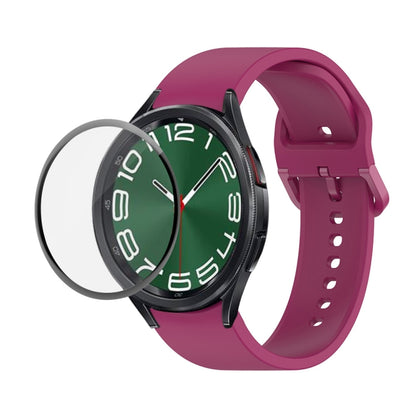 JUNSUNMAY Sangle réglable en silicone + Kit de protection d'écran PMMA à couverture complète, For Samsung Galaxy Watch6 Classic 47mm, For Samsung Galaxy Watch6 44mm, For Samsung Galaxy Watch6 40mm, For Samsung Galaxy Watch6 Classic 43mm