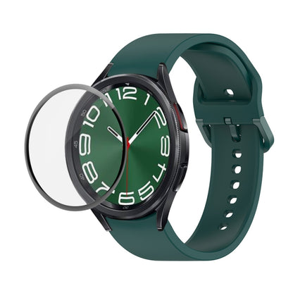 JUNSUNMAY Sangle réglable en silicone + Kit de protection d'écran PMMA à couverture complète, For Samsung Galaxy Watch6 Classic 47mm, For Samsung Galaxy Watch6 44mm, For Samsung Galaxy Watch6 40mm, For Samsung Galaxy Watch6 Classic 43mm