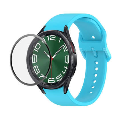 JUNSUNMAY Sangle réglable en silicone + Kit de protection d'écran PMMA à couverture complète, For Samsung Galaxy Watch6 Classic 47mm, For Samsung Galaxy Watch6 44mm, For Samsung Galaxy Watch6 40mm, For Samsung Galaxy Watch6 Classic 43mm