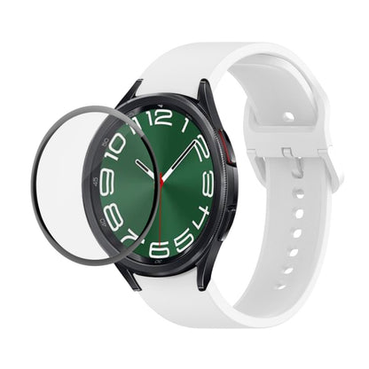 JUNSUNMAY Sangle réglable en silicone + Kit de protection d'écran PMMA à couverture complète, For Samsung Galaxy Watch6 Classic 47mm, For Samsung Galaxy Watch6 44mm, For Samsung Galaxy Watch6 40mm, For Samsung Galaxy Watch6 Classic 43mm