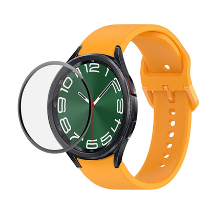 JUNSUNMAY Sangle réglable en silicone + Kit de protection d'écran PMMA à couverture complète, For Samsung Galaxy Watch6 Classic 47mm, For Samsung Galaxy Watch6 44mm, For Samsung Galaxy Watch6 40mm, For Samsung Galaxy Watch6 Classic 43mm