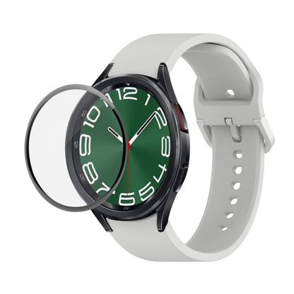 JUNSUNMAY Sangle réglable en silicone + Kit de protection d'écran PMMA à couverture complète, For Samsung Galaxy Watch6 Classic 47mm, For Samsung Galaxy Watch6 44mm, For Samsung Galaxy Watch6 40mm, For Samsung Galaxy Watch6 Classic 43mm