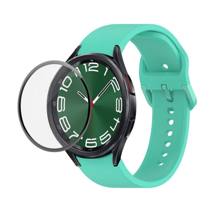 JUNSUNMAY Sangle réglable en silicone + Kit de protection d'écran PMMA à couverture complète, For Samsung Galaxy Watch6 Classic 47mm, For Samsung Galaxy Watch6 44mm, For Samsung Galaxy Watch6 40mm, For Samsung Galaxy Watch6 Classic 43mm